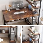 ALISENED Computer Desk with 4-Tier Storage Shelves, 43.3 inch Modern Large Office Desk Computer Table Studying Writing Desk Workstation with Bookshelf and Tower Shelf for Home Office - Image 6